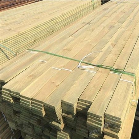 进口原木 樟子松防腐木板材 实木木方 户外地板材料