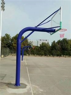 制造商*直销地埋圆管篮球架 晶康牌10006圆管固定式篮球架配备钢化玻璃篮球板 双簧篮球框 篮球推车