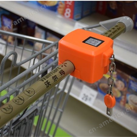超市购物车智能锁扫码锁蓝牙锁防丢预警室内定位商品导航