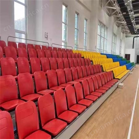 华丽体育供应学校体育场馆活动伸缩看台座椅足球场看台椅多色可选