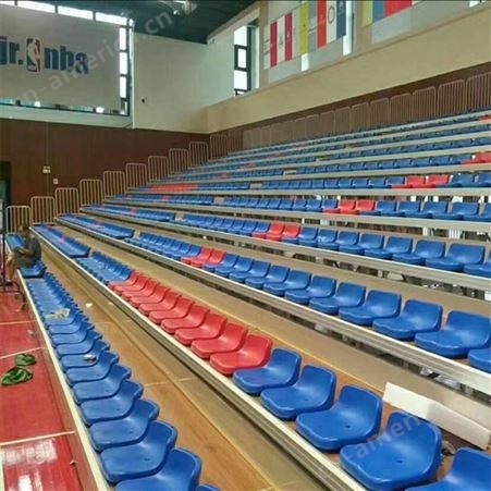 华丽体育直供体育场馆 活动厅伸缩看台 前置翻板移动看台 可伸缩可折叠
