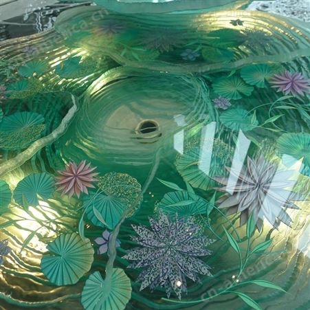 上海 玉娇 水景玻璃加工 艺术玻璃水景 来样加工